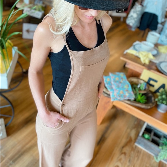 Infinity Raine Pants - STRAPPY OVERALL JUMPSUIT-MOCHA
